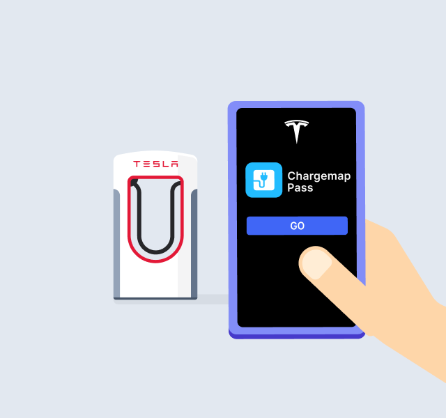 4. Tada! Starten Sie jetzt eine Aufladung mit Ihrem Chargemap Pass über die Tesla App.